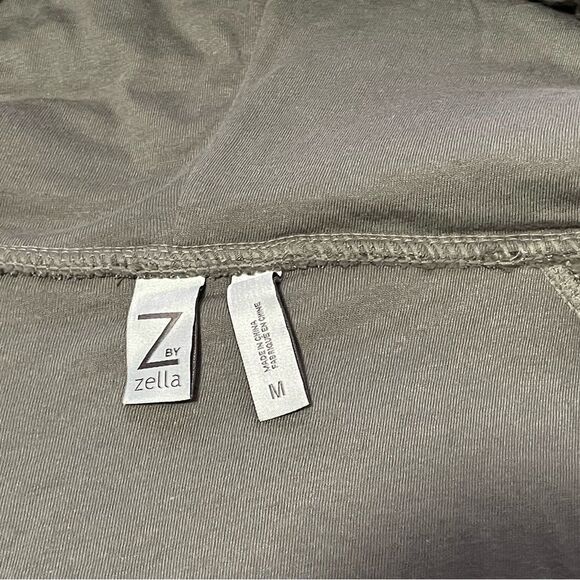𝅺z by Zella up & over faux shearling zip hoodie in tan driftwood size medium - Picture 7 of 12